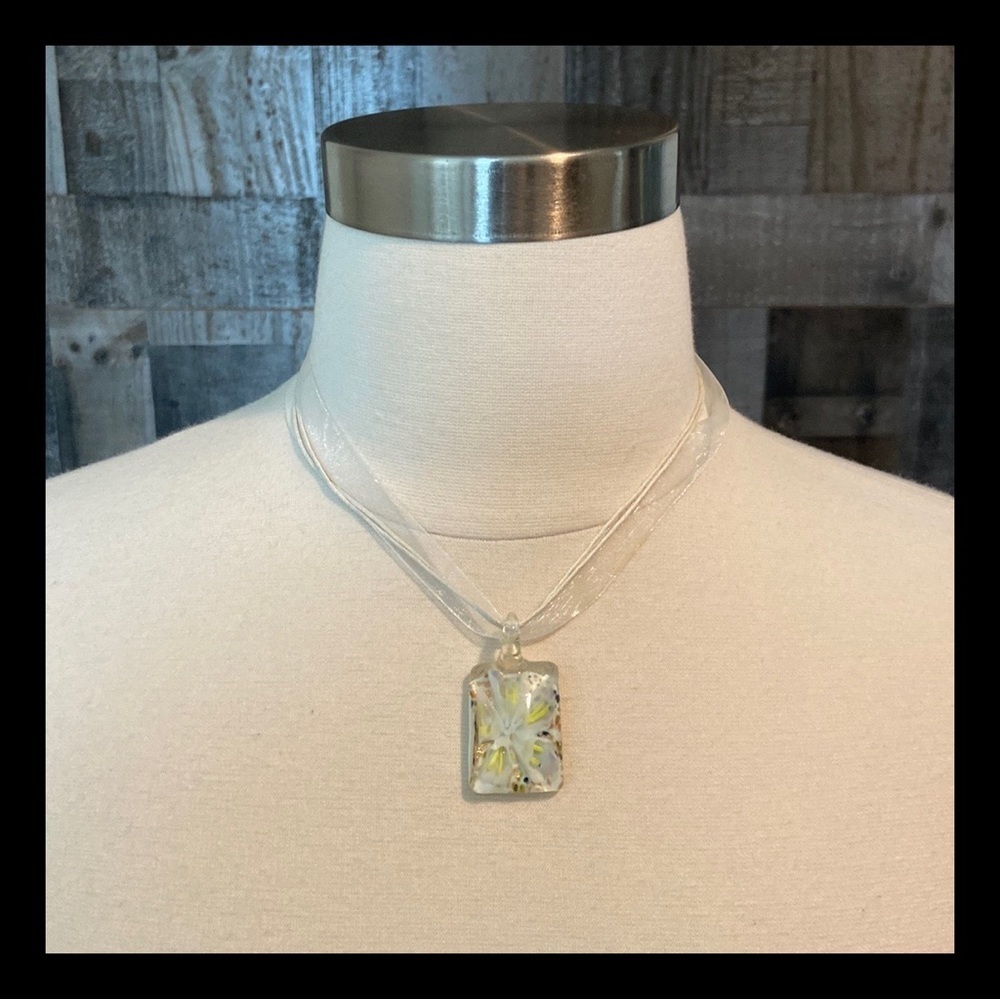 Elegant floral resin Cala Lily pendant necklace artisan softgirl garden party